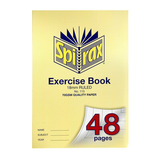 Spirax 113 Exercise Book A4 48 Pages 18mm Ruling