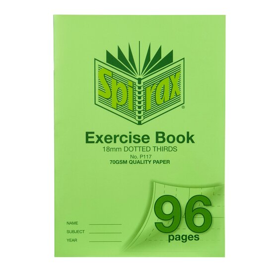 SPIRAX P117 Exercise Book – A4, 18mm Ruled with Red Margin, 96 Pages