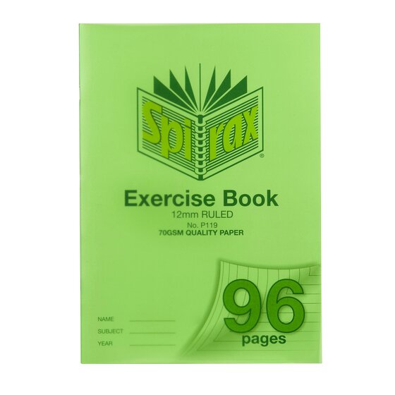 Spirax P119 Exercise Book A4 12mm Ruled 96 Pages – Polypropylene Cover, Staple Bound