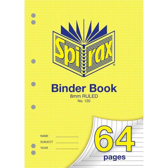Spirax 120 Binder Book A4 8mm Ruled 64 Pages – Houndstooth Cover, Staple Bound