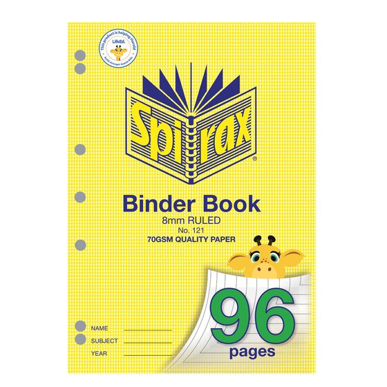 Spirax 121 Binder Book – A4, 96 Pages, 8mm Ruled, Houndstooth Cover