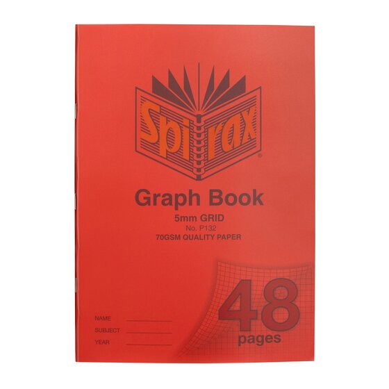 SPIRAX Graph Book A4 48 Pages 5mm Grid – 70gsm Paper