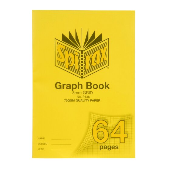 SPIRAX P136 Grid Book A4 8mm Ruled 64 Pages Polypropylene Cover