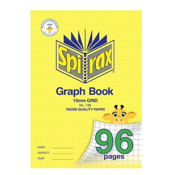 SPIRAX 138 A4 Graph Book 10mm Grid 96 Pages Houndstooth Cover Side Opening