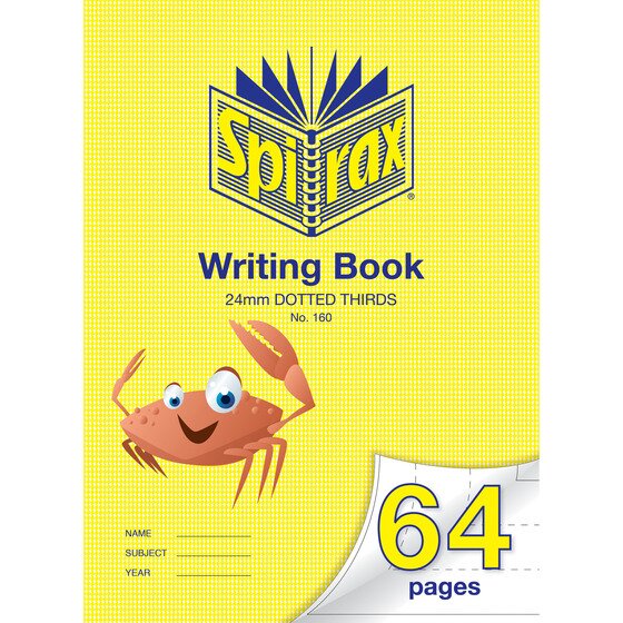Spirax 160 Writing Book – 335 x 240 mm, 64 Pages, 24 mm Dotted, 70 gsm