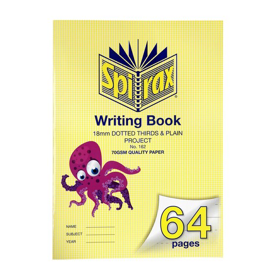 Spirax 162 Writing Book – 64 Pages, 18mm Dotted Thirds Ruling, 335×240mm, 70gsm Paper