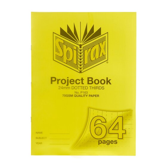 Spirax P163 Project Book – 330 × 240 mm, 24 mm Ruling, 64 Pages