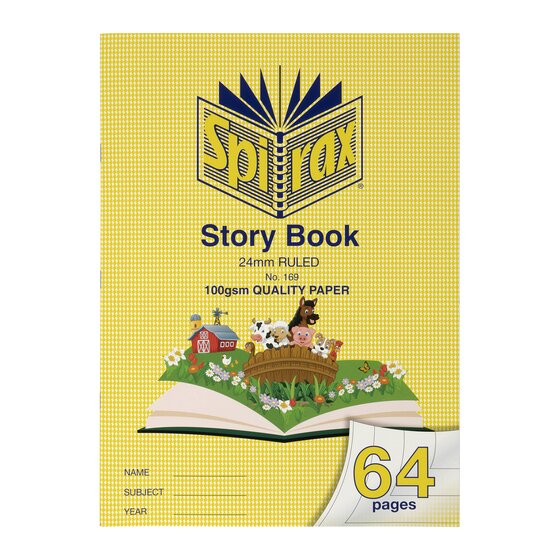 Spirax 169 Story Book – 100gsm Paper, 24mm Ruled Lines, 64 Pages