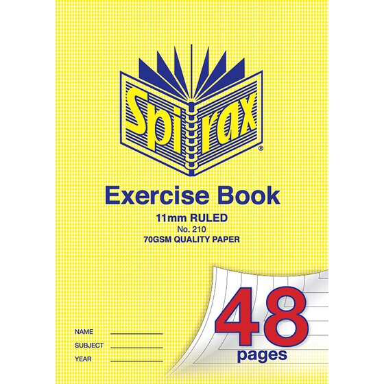 Spirax 210 Exercise Book A4 11mm Ruled 48 Pages