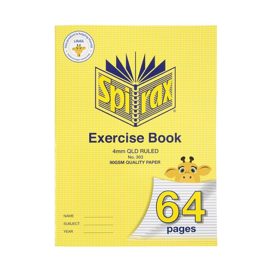 SPIRAX 303 Super Size Exercise Book 320x235mm | 64 Pages | 4mm Ruling | 90gsm