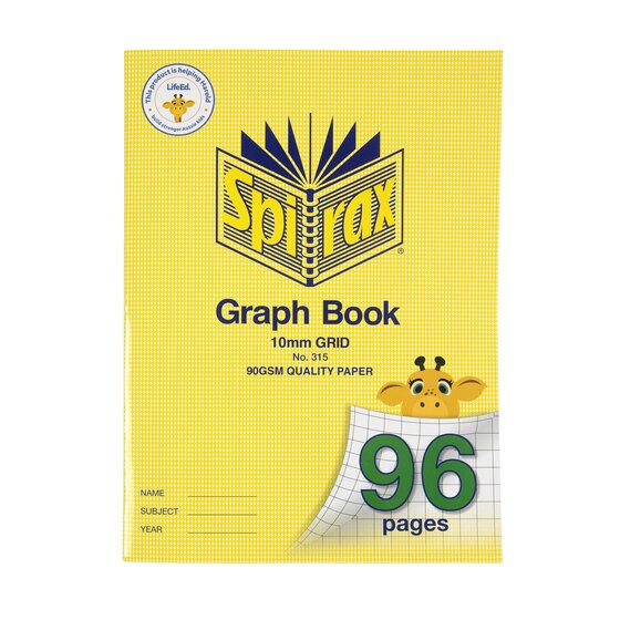 SPIRAX Single Sheet Graph Book – 96 Pages, 10mm Grid