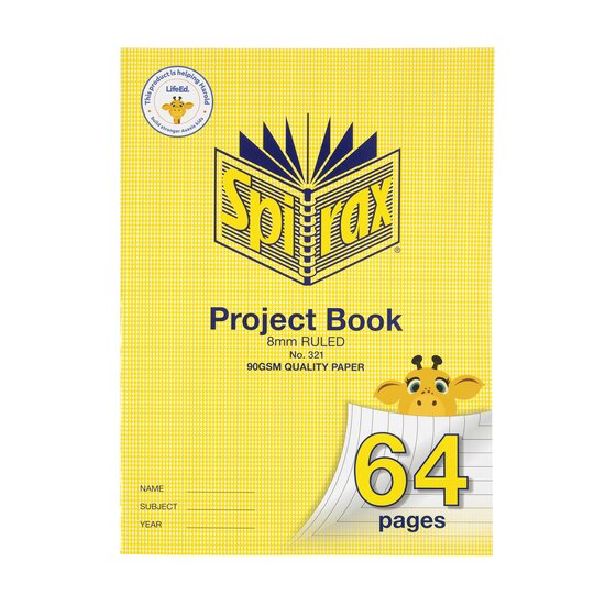 Spirax 321 Super Size Project Book – 320×235mm, 64 Pages, 8mm Ruling, 90gsm