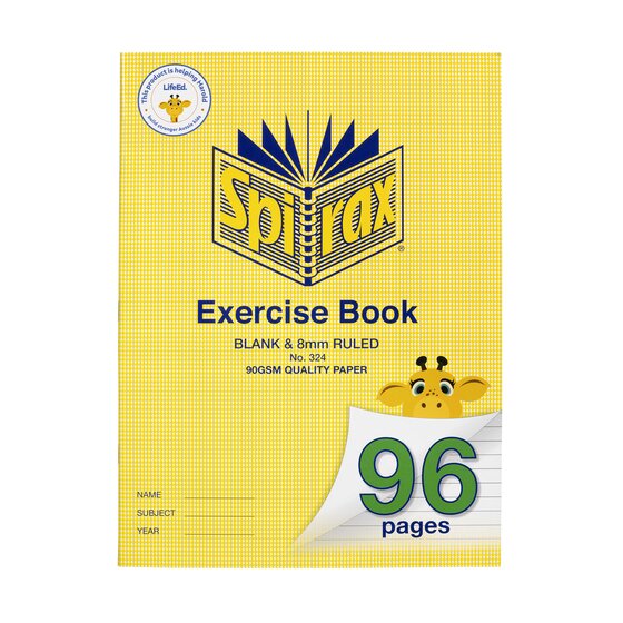 SPIRAX 324 Super Size Botany Book – 96 Pages, Blank & 8mm Ruled, 320×235mm