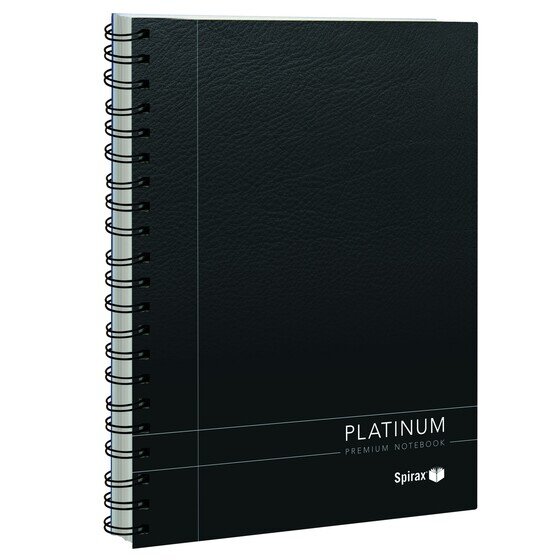 Spirax 400 Platinum Notebook – A4, 200 Pages, 90gsm Paper, Black Cover