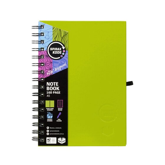 Spirax Kode 511 A5 Hardcover Notebook – 160 Pages, Assorted Colours