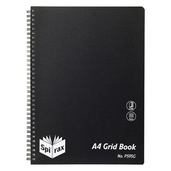Spirax A4 Grid Book – Soft Cover, 200 Pages (P595G)