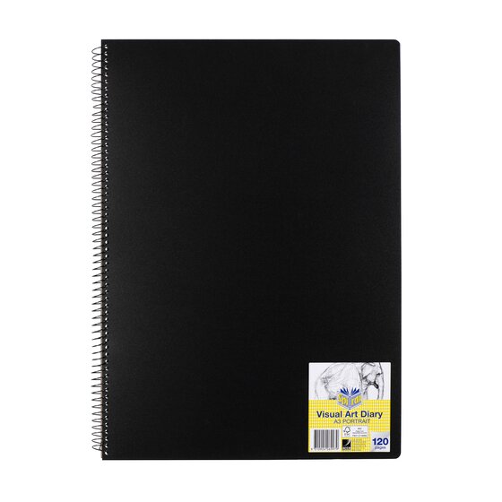 Spirax P703 Visual Art Diary A3 – 120 Pages, Black Wiro Bound