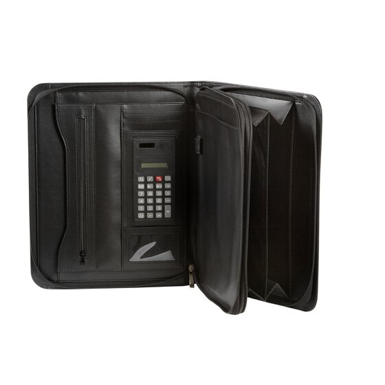 SPIRAX Executive Zippered Compendium A4 – Calculator, Notebook & Card Pockets in One