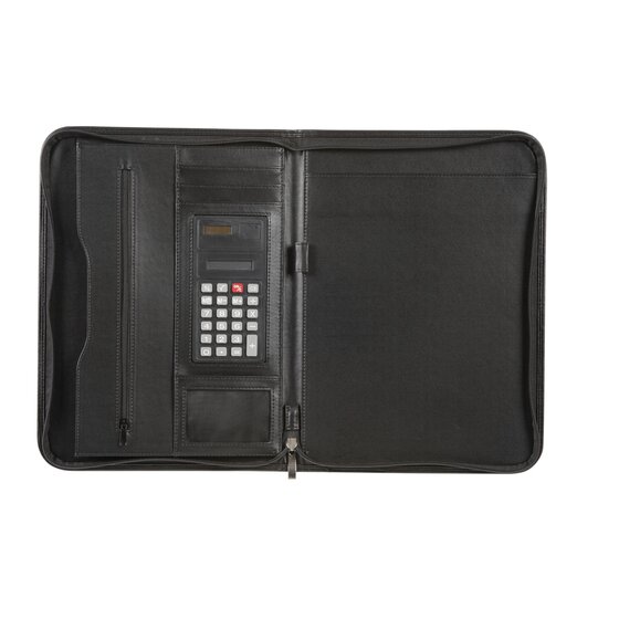 SPIRAX Slimline Zippered A4 Compendium – Notebook, Calculator & Business Card Holder