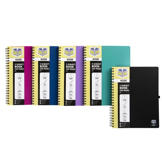 SPIRAX Kode Subject Book P960 – A4, 5 Subjects, 250 Pages