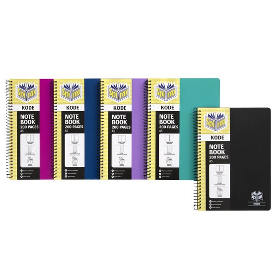 Spirax Kode A5 Notebook – 200 Pages, Vibrant Solid Cover