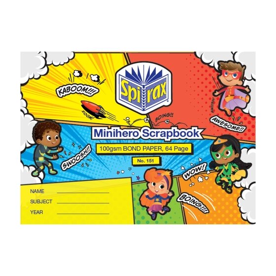 Spirax 151 Mini Scrapbook 64 Pages 100GSM Staple Bound