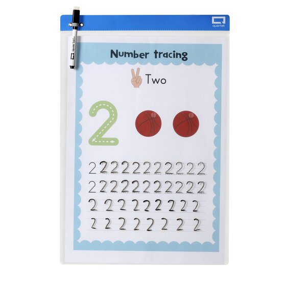 Quartet Flex Dry-Erase Pocket Sleeves – A3, Pack of 5 | Reusable Writing Sleeves for Classroom & Home