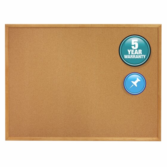 QUARTET Corkboard, Oak Frame, 900 x 1200 mm