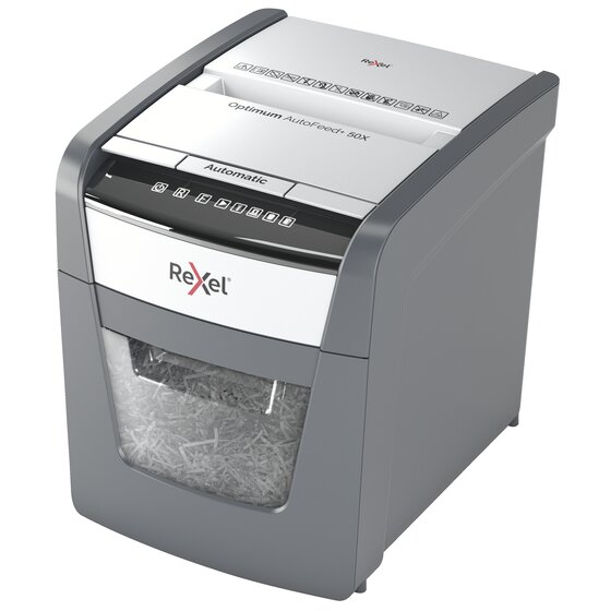 Rexel Optimum AutoFeed+ Shredder – 50x Cross-Cut, 750 Sheets