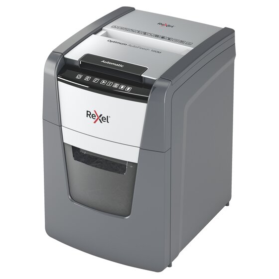 REXEL Optimum AutoFeed+ Shredder 100M Micro Cut – 750 Sheets, Auto Jam Reverse