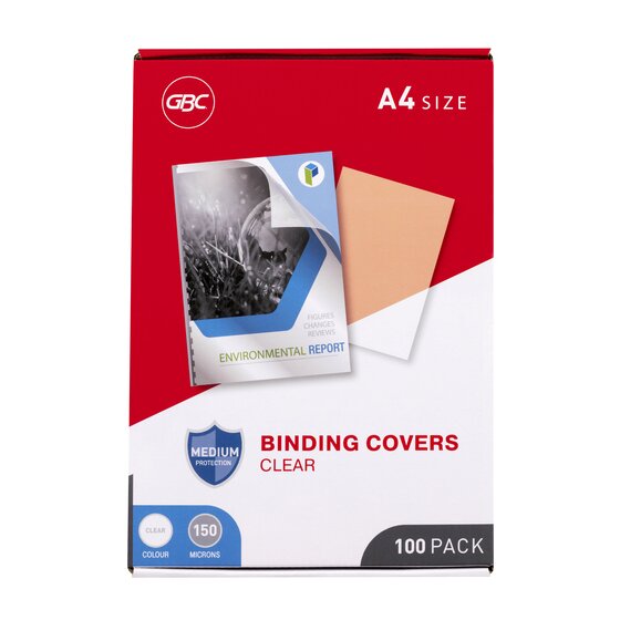 GBC Binding Cover A4 150 Micron Clear – Pack of 100