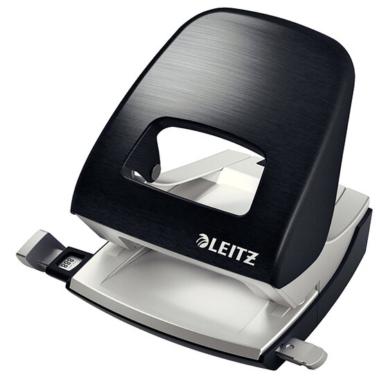 Leitz Nexxt 2-Hole Punch – 30 Sheet Capacity, Black Brushed Metal