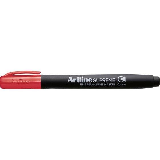 Artline Supreme Permanent Marker – Fine 0.4mm Nib, Red
