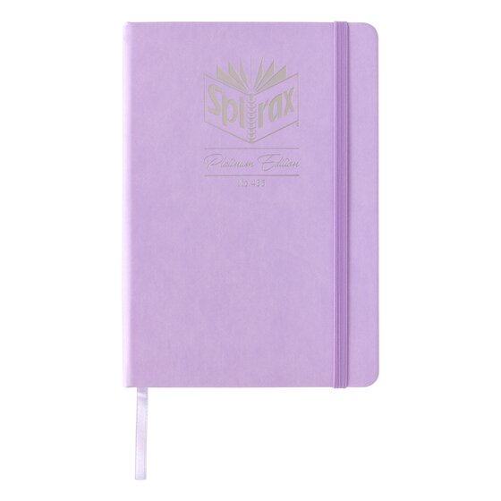 Spirax Platinum A5 Premium Dotted Journal – Lilac | Faux Leather Cover with Silver Foil