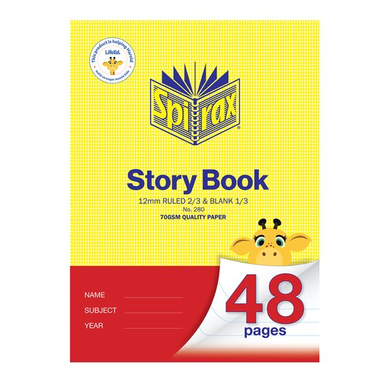 Spirax A4 Storybook – 48 Pages, 12mm Two-Thirds Ruled