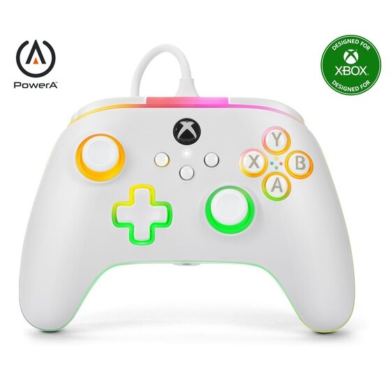 PowerA Advantage Wired Controller – Lumectra White – Xbox Series X|S & One