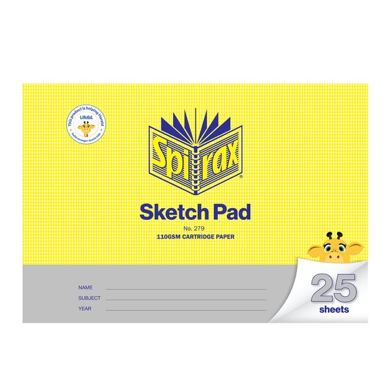 Spirax A4 Sketch Pad – 25 Leaf Cartridge Paper