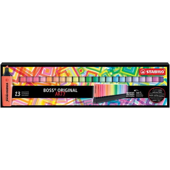 STABILO BOSS Arty Highlighter Deskset – 23 Pieces