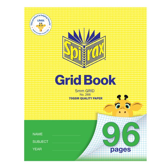 Spirax Grid Book 225 x 175 mm | 96 Pages | 5 mm Grid