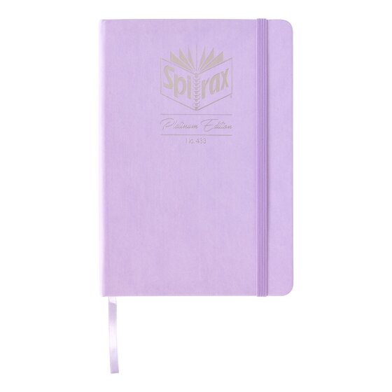Spirax Platinum A5 Premium Journal – Lilac Faux Leather with Silver Foil