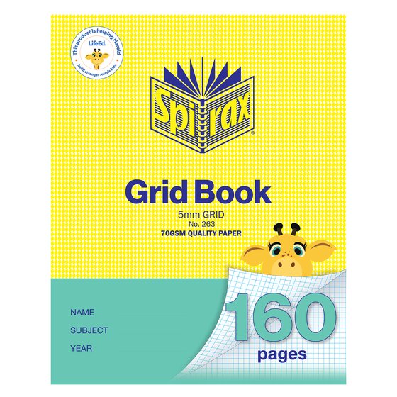 Spirax Grid Book 225x175mm | 160 Pages | 5mm Grid