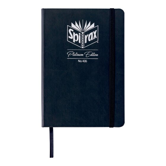 SPIRAX Platinum A5 Premium Journal – Jet Black Faux Leather with Silver Foil