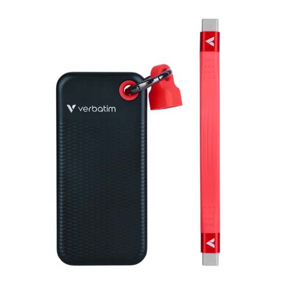 Verbatim Pocket SSD 1TB USB-C 3.2 Gen 2 – Black/Red | Up to 10Gbps