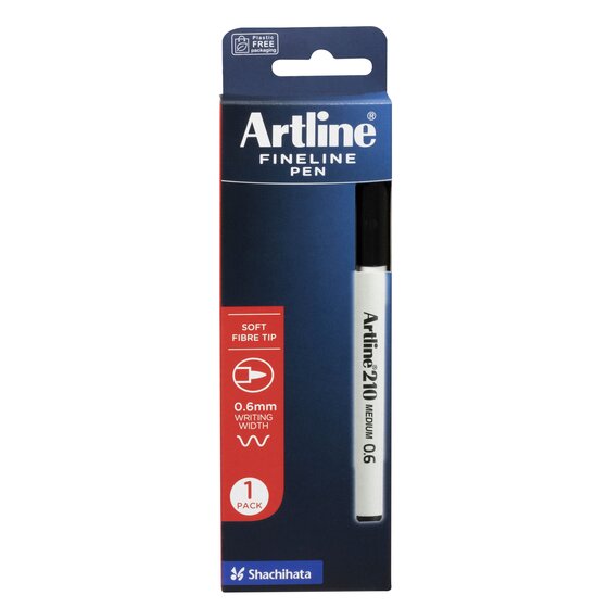 Artline 210 Fineliner Pen 0.6mm Black