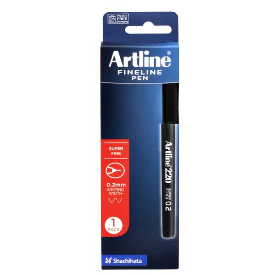 Artline 220 Fineliner Pen 0.2mm – Black HS | Precision Line, Instant Dry