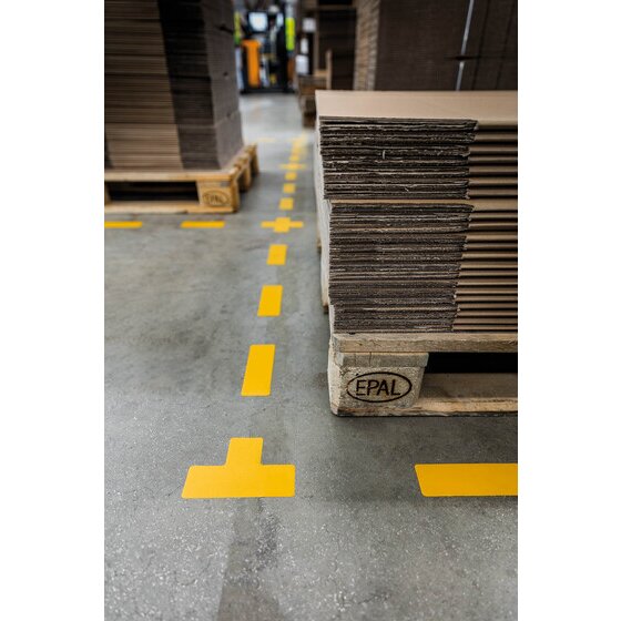 Durable Floor Marking Shape 'T' Yellow – Self-Adhesive, Pack of 10