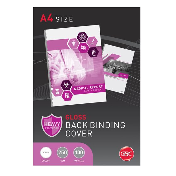 GBC Binding Cover A4 Gloss White – Pack of 100