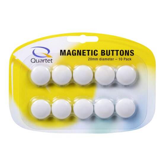 Quartet Magnet Buttons 20mm White – Pack of 10
