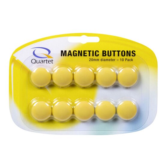 Quartet Magnet Buttons 20mm Yellow – Pack of 10