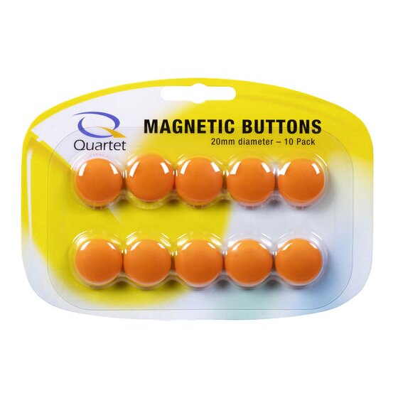 Quartet Magnet Buttons 20mm Orange – Pack of 10
